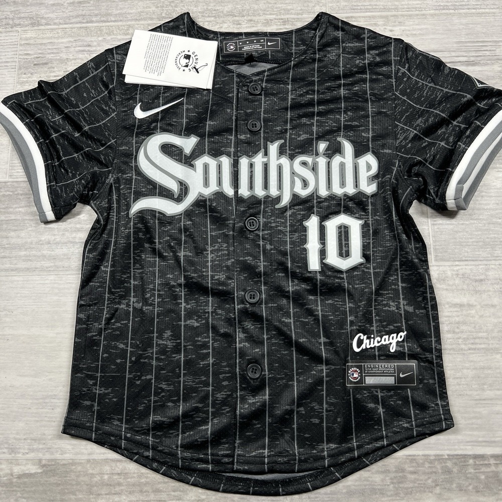 Nike Chicago White Sox Yoan Moncada #10 Southside Baseball Black Jersey Size 5/6